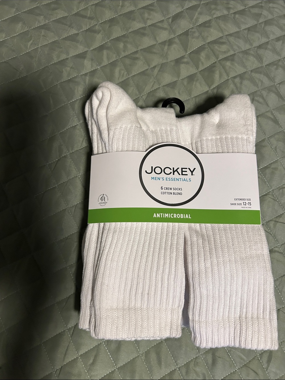 Jockey Men's White Crew Athletic Socks - 6 Pack